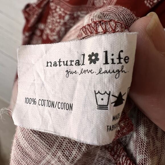 Natural Life Top Womens Size XS/S Rust Floral Paisley Bandana Print Tank Blouse - Picture 14 of 16